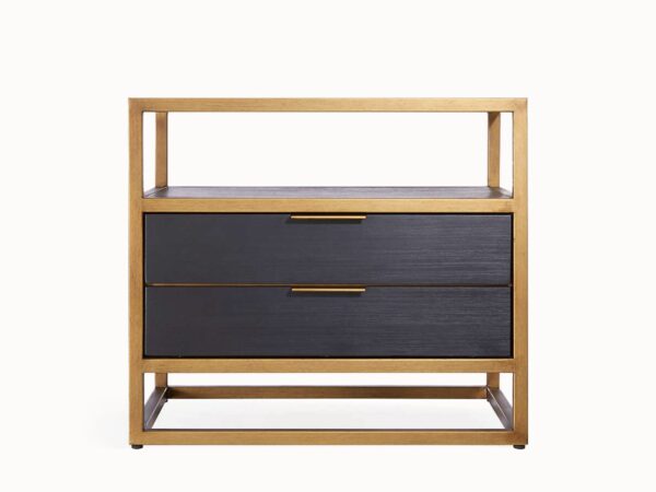 Black 2-Drawer Nightstand