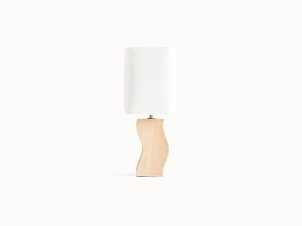 Curved Wood Table Lamp