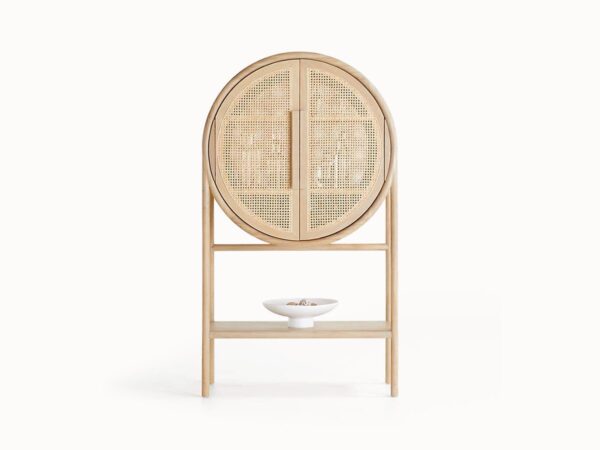 West Natural Cane Bar Cabinet