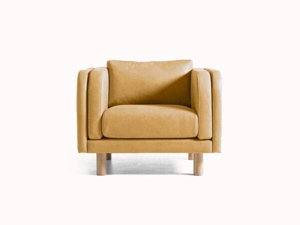 Leather Curved Arm Chair